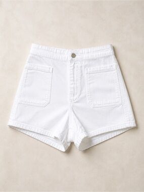 Wilfred (Aritzia) High-Waist White Utility Style Denim Shorts / Casual Summer